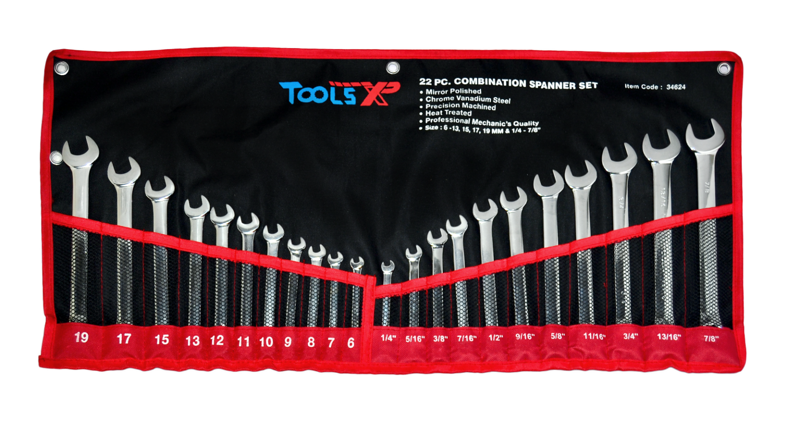 Tools XP 22Pc Metric SAE Imperial Combination Ring Spanner Wrench Set