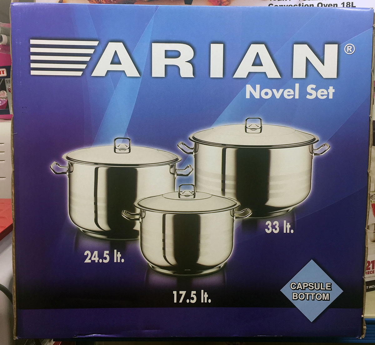 Arian Novel 3 Piece Heavy Gauge Casserole Dish Set With Lids S/Steel – New