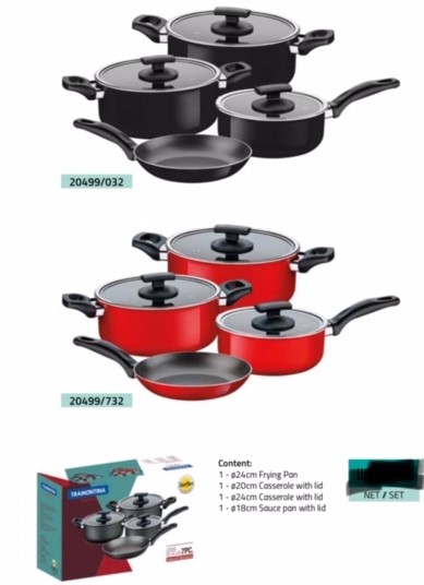 Casserole, Saucepan & Frying Pan Sets – 7 Piece – Tramontina Brand