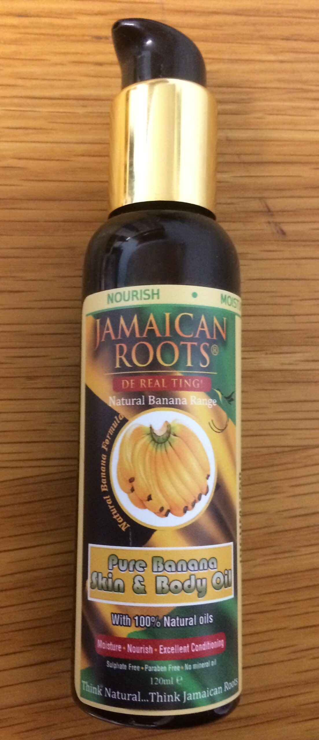 Jamaica Roots Pure Banana Skin & Body Oil Moisturiser -120ml