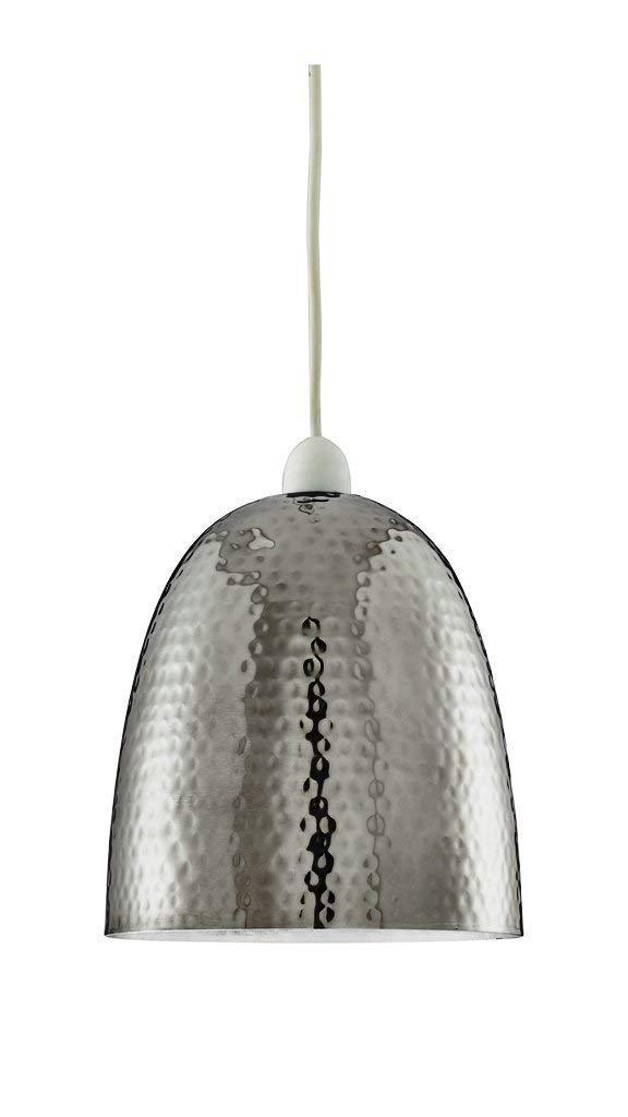 Lighting Collection 700118 Metal Hammered Pendant Light Ceiling Chrome