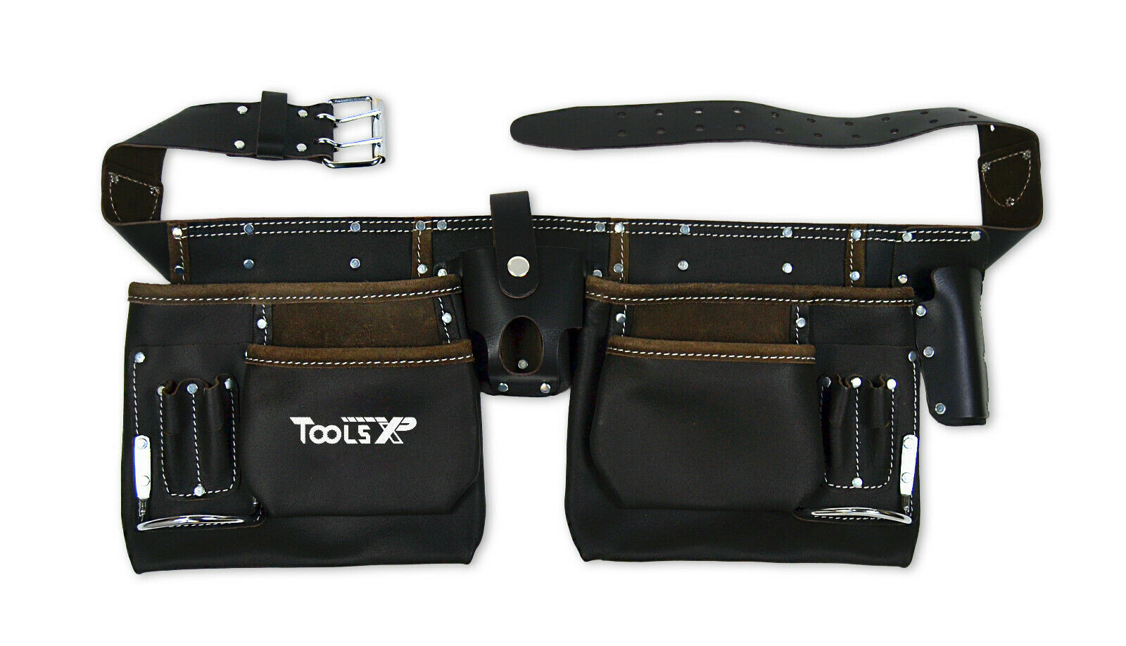 Tools XP Oil Tanned Leather Double Builders Tool Belt  Work Belt