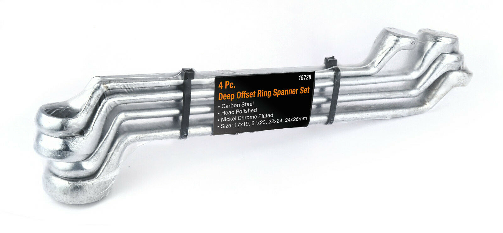 Tools XP 4 Piece Metric Deep Offset Ring Spanner Set Tool Kit Carbon Steel