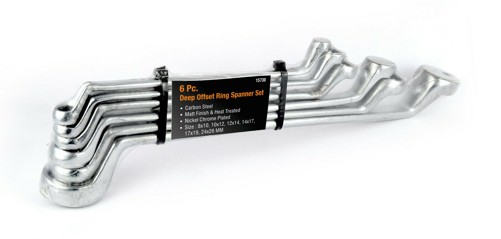 Tools XP 6 Piece Metric Deep Offset Ring Spanner Set Carbon Steel