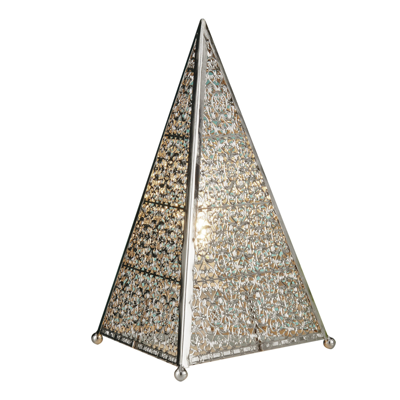 Searchlight 6541SS Moroccan Table Lamp Light Shiny Nickel