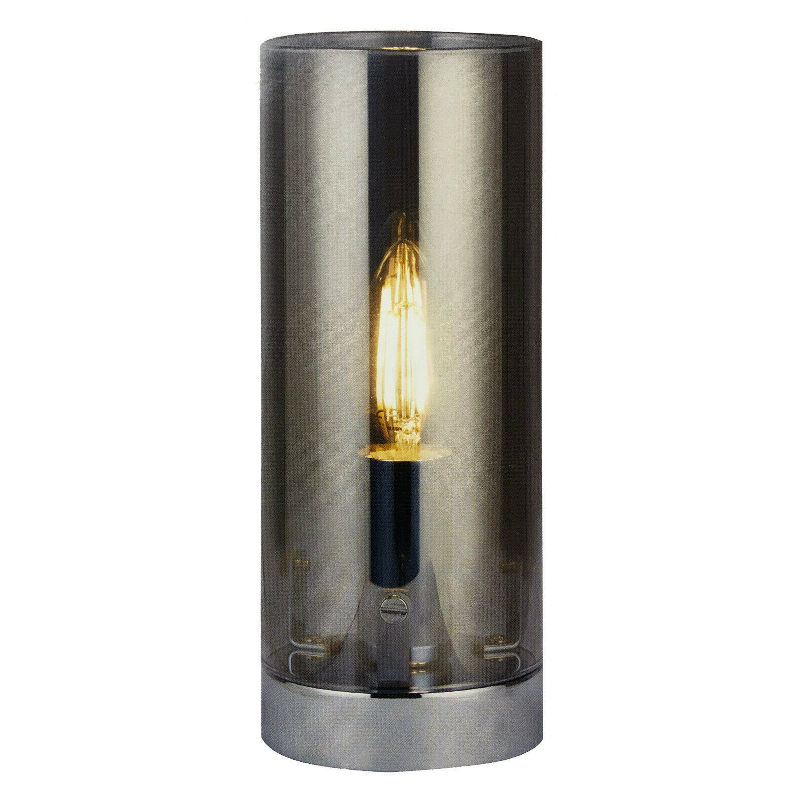 Searchlight 7101SM Cylinder Table Lamp Light Smoked Glass
