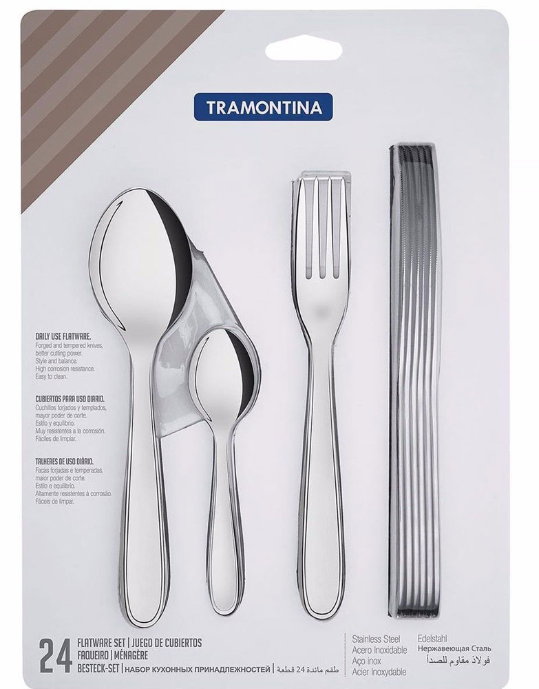 Tramontina 24 Piece Cutlery Set Stainless Steel 66902/976 – New