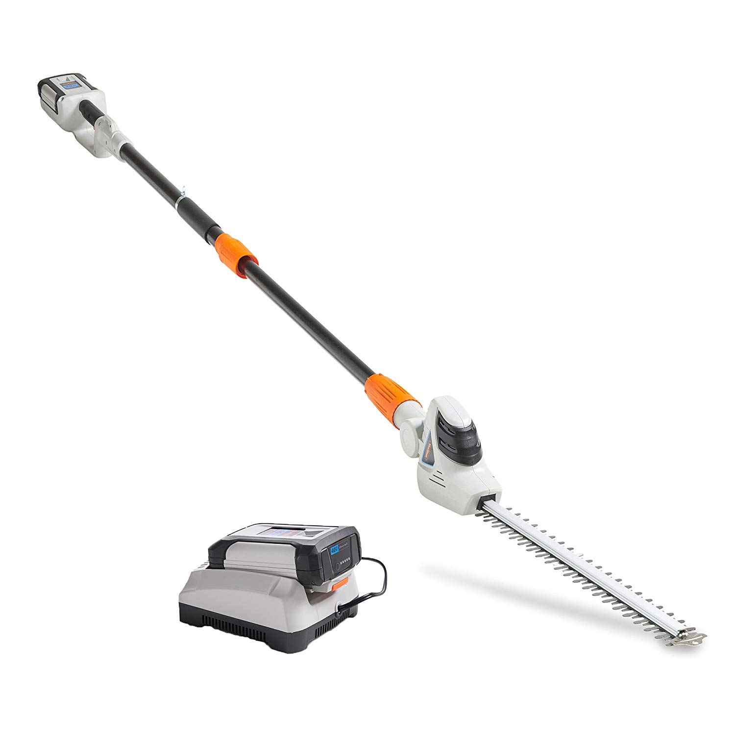 vonhaus cordless pole hedge trimmer with 20v max battery