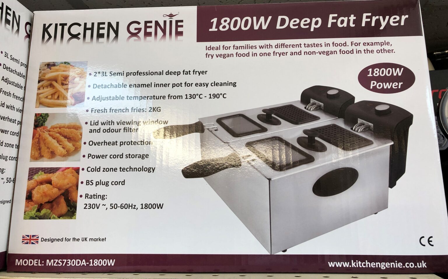 Kitchen Genie Double Deep Fat Fryer Branded Housewares
