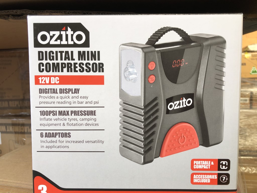 Ozito Digital Mini Air Compressor – Graded Wholesale pallets