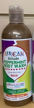Peppermint Body Wash with African Black Soap, nourishing and Cleansing- New Wholesale Stock
