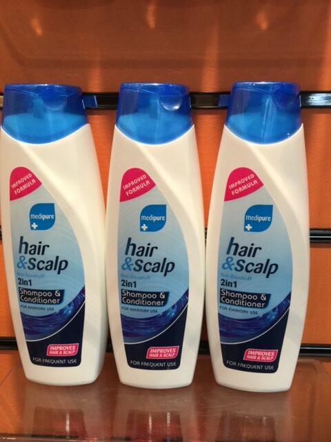 Medipure Hair & Scalp Anti-Dandruff, 2-in-1 Shampoo & XHC Coconut conditioner- New Wholesale Stock