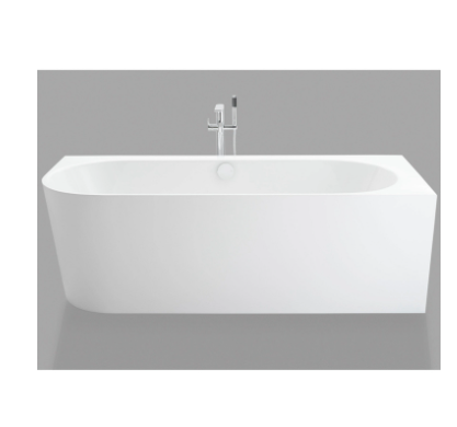 NEW Floor Bath Tub- Acquaviva Back to Wall Right Thin Bathtub- Wholesale Stock