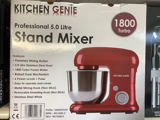 NEW Stand Mixers/Food Mixers- Kitchen Genie Stand Mixers RED- Brand New wholesale Stock
