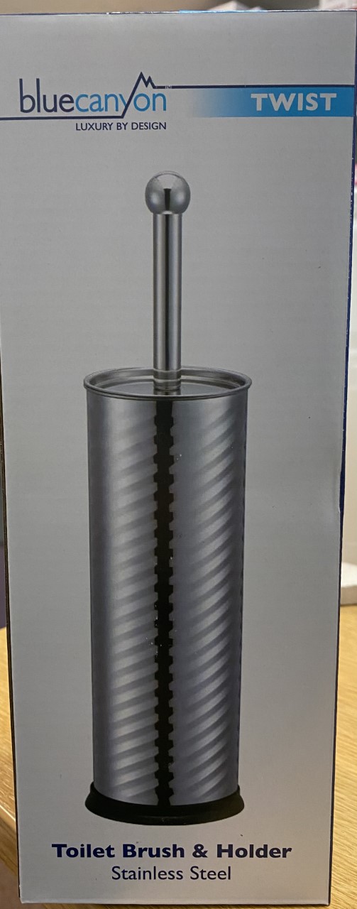 NEW STOCK- Toilet Brush & Holder, Twist Pattern, Stainless Steel- wholesale Stock Only