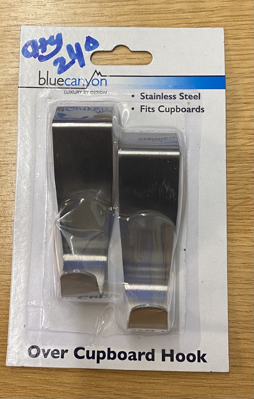 NEW STOCK- Over Cupboard Hook- Set of 2- Wholesale Stock Only