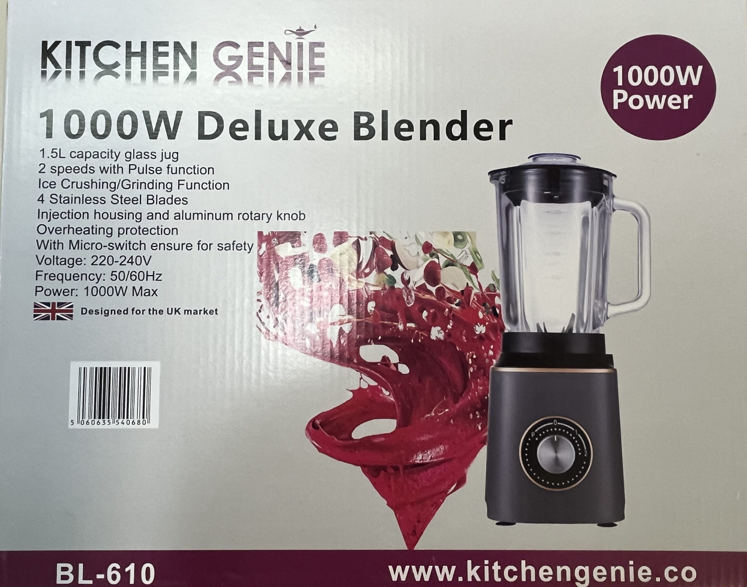 Deluxe 1000 Watt Food Blender – Kitchen Genie