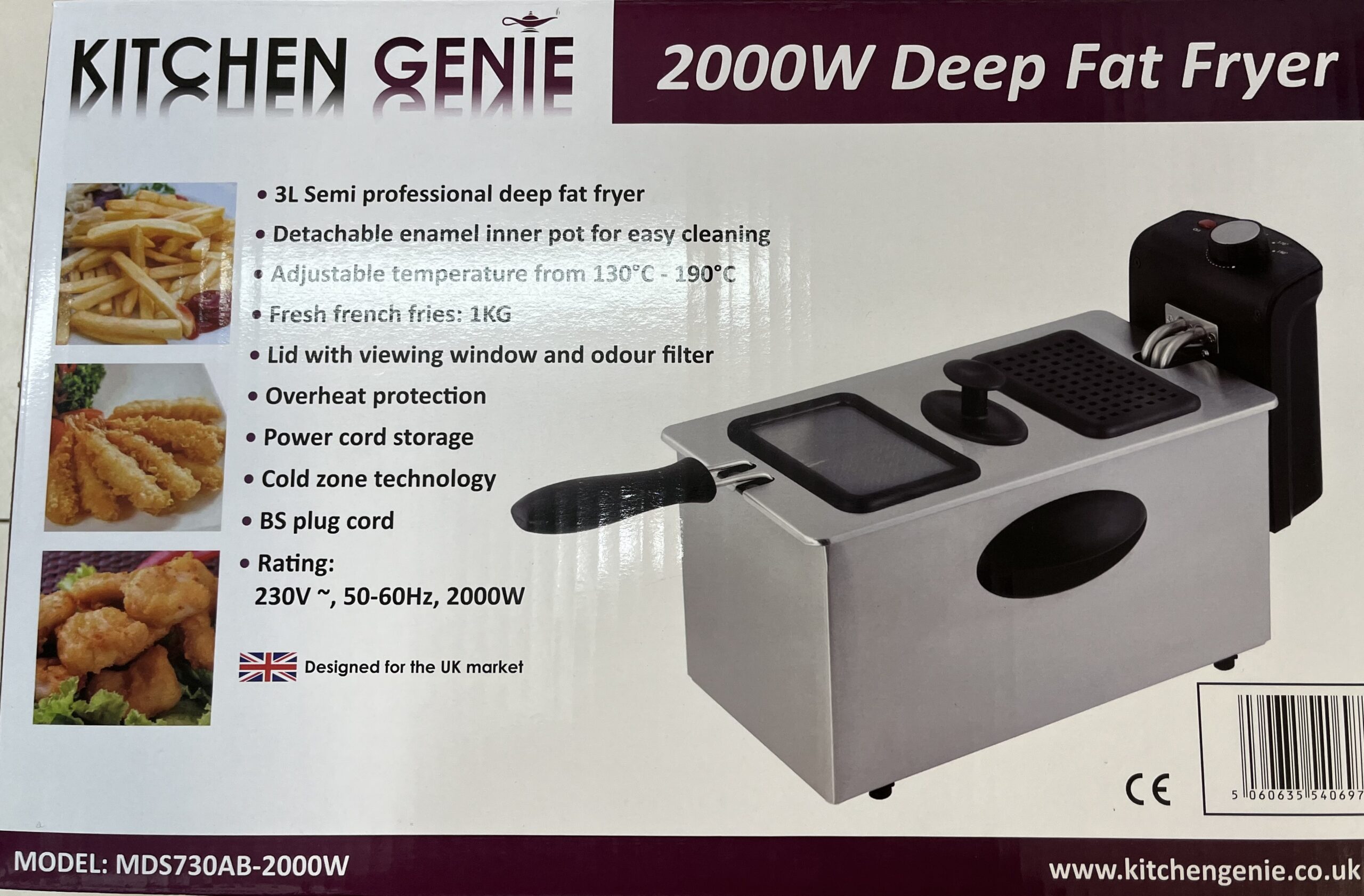 Kitchen Genie Single  Deep Fat Fryer 2000W